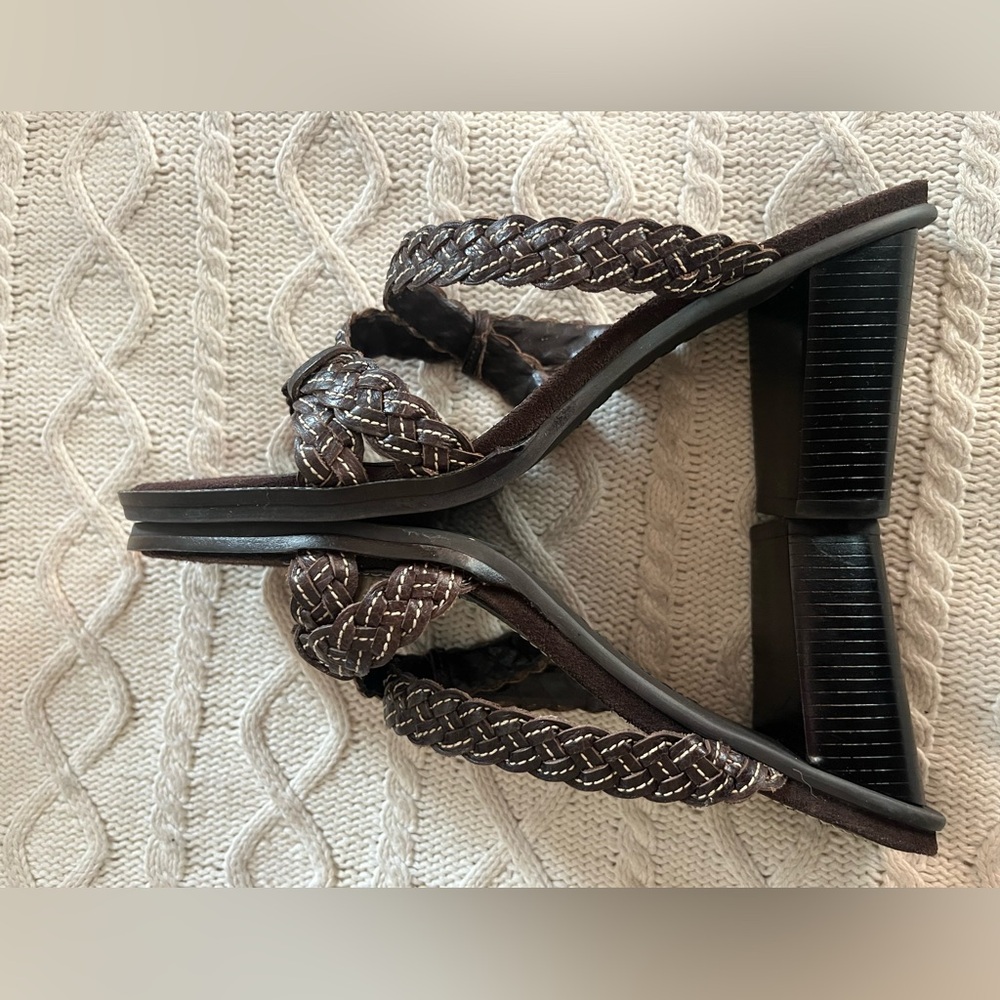 Lauren Ralph Lauren Brown Leather Sandal Heel Women’s size 9 - Picture 15 of 15